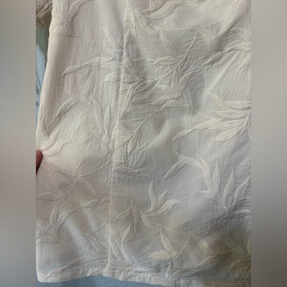 Jen’s Pirate Booty Cream Embroidered Leaf Puff Sleeve Mini Bodycon Boho Dress M - Picture 3 of 7